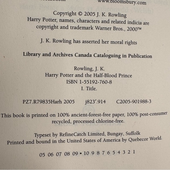 Harry Potter and the Half-Blood Prince UK First Edition 2005 Rare Misprint - Picture 8 of 13